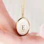 Oval Initial Necklace Pendant On Chain Gold Or Silver, thumbnail 1 of 9