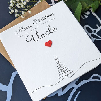 Personalised Handmade Christmas Card For Special Uncle, 2 of 4