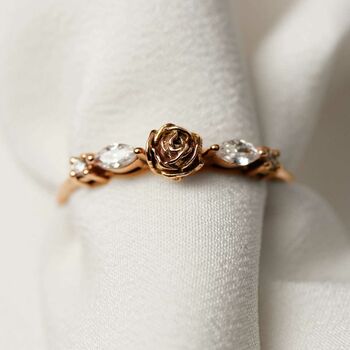 Rose And Diamonds Ring Gold/Rose Gold/White Gold, 2 of 11