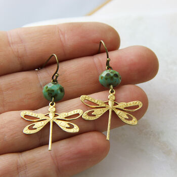 Turquoise Dragonfly Earrings, 3 of 6