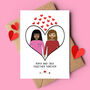Anniversary Personalised Couple Portrait Love Card, thumbnail 6 of 7