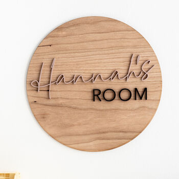Personalised Name Wooden Circle Wall Sign, 2 of 3