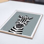 Personalised Children's Zebra Art Print, thumbnail 6 of 7