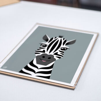 Personalised Children's Zebra Art Print, 6 of 7