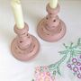 Pair Of Antique Hand Painted Candlesticks ~ 16, thumbnail 2 of 3