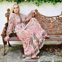 'Tuuli' Pink, Orange And Cream Floral Tile Print Maxi Dress, thumbnail 1 of 6