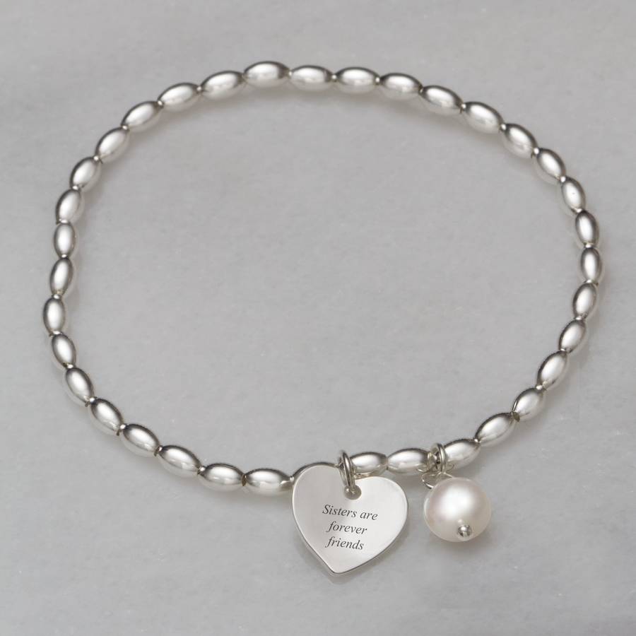 Sisters Are Forever Friends Engraved Bracelet By Bloom Boutique Sisters Are Forever Friends Engraved Bracelet
