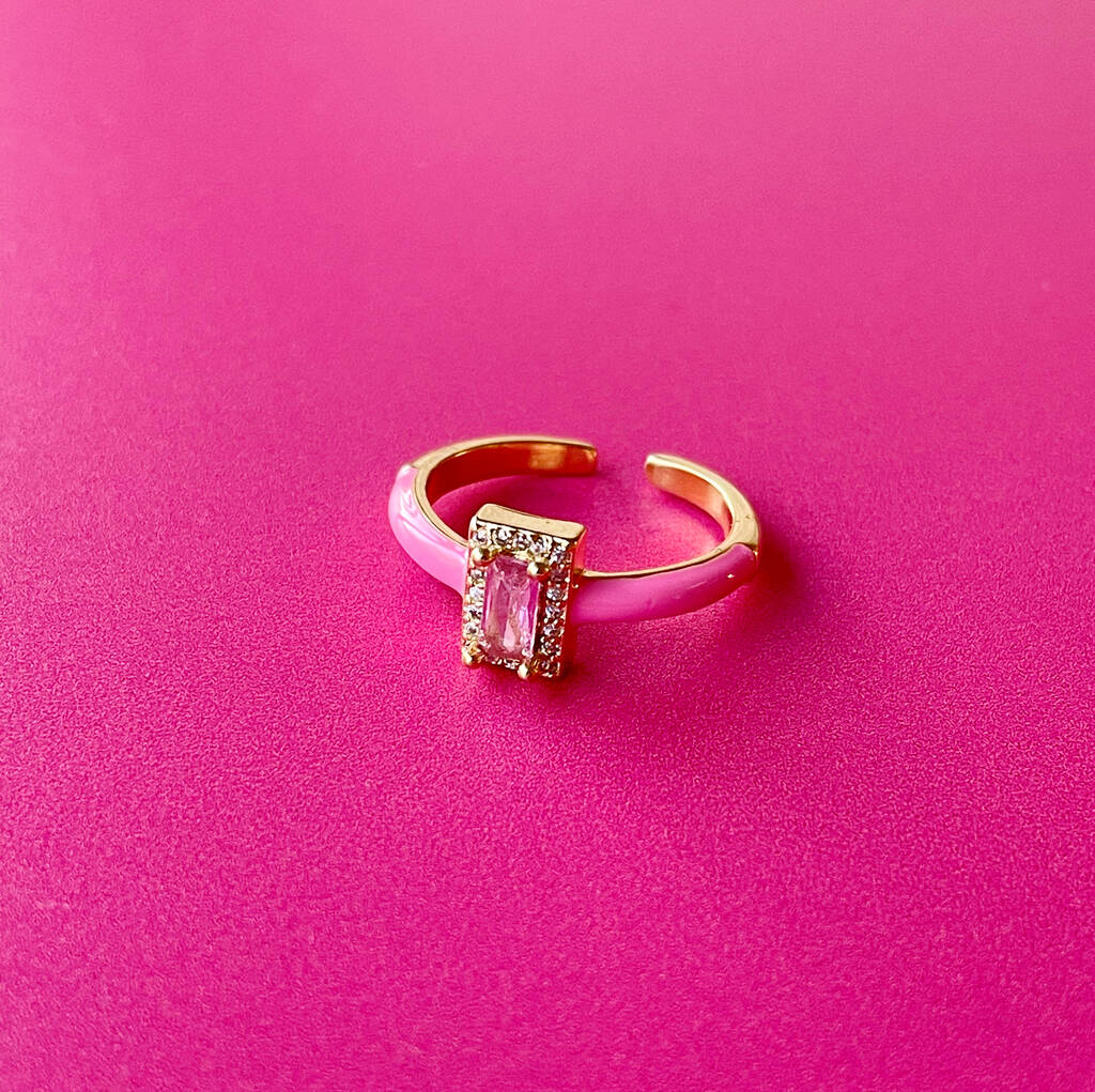 Bright Enamel Gold Filled Ring By Lucent Studios