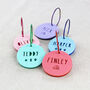 Two Tone Round Personalised Name School Bag Tag, thumbnail 2 of 8