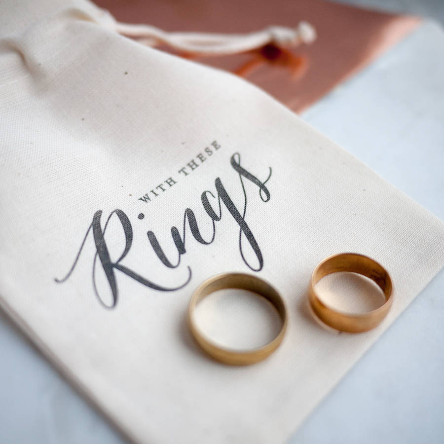 Calligraphy Wedding Ring Bag, 1 of 7