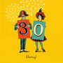 Funny 30th Birthday Card ‘30 Hooray!’, thumbnail 2 of 4