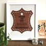 Personalised Leather 3rd Wedding Anniversary Art, thumbnail 10 of 10