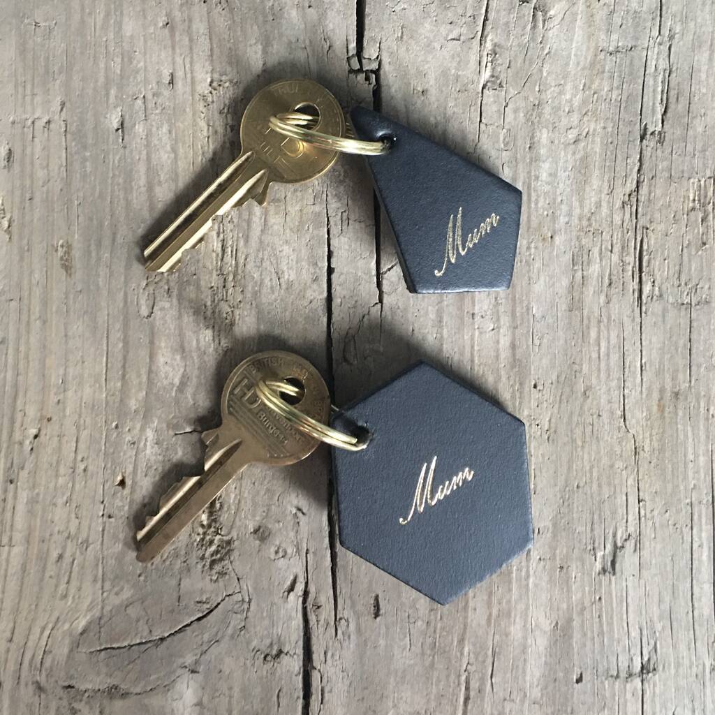 Image of Diamond Mum Keyring Made From Leather