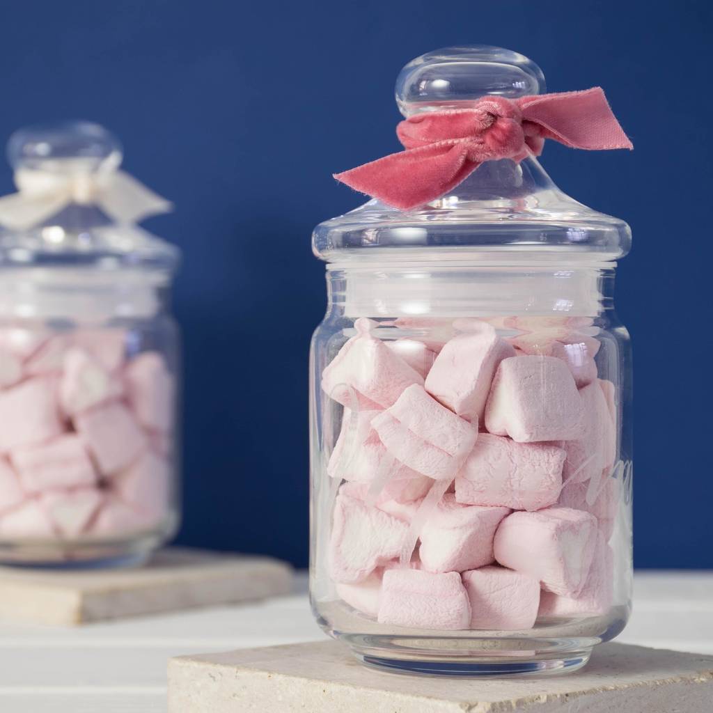 mum's glass jar of marshmallows by rocket and fox