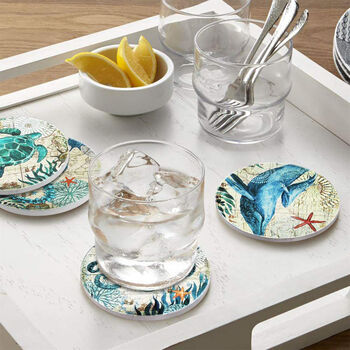 Ceramic Ocean Design Coasters Pack Of Four, 2 of 4
