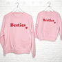 Besties With Heart Mum And Daughter Sweatshirt Set, thumbnail 2 of 8