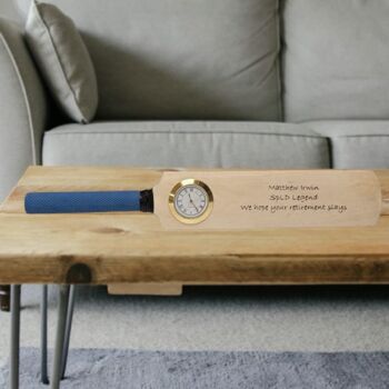 Personalised Mini Cricket Bat With Clock, 11 of 12