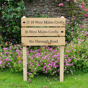 Multi Tier Wide Plank Oak Sign Post, Up To Four Tiers, 3 of 10