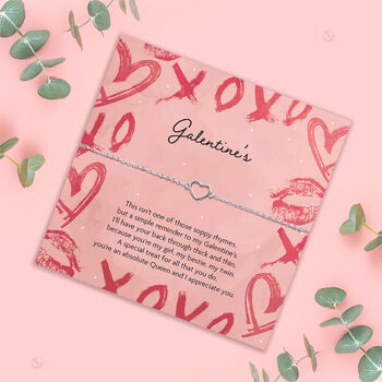 Galentines Silver Friendship Bracelet | Valentines Gifts For Friends, 2 of 7
