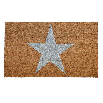 Silver Star Glitter Doormat, 2 of 2
