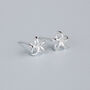 Sterling Silver Wire Flower Stud Earrings, thumbnail 3 of 6