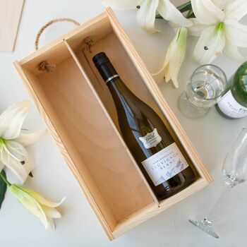 Personalised Congratulations Two Bottle Sliding Wooden Wine Box, 4 of 5