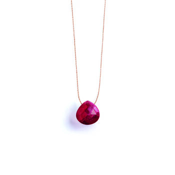 July Ruby Fine Cord Birthstone Necklace, 2 of 5