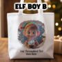 Personalised Christmas Breakout Elf Tote Gift Bag, thumbnail 3 of 6