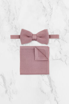 Wedding Handmade Polyester Knitted Tie In Dusty Pink, 2 of 8