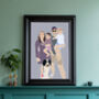 Custom Wedding Engagement Couple Family Portrait Print, thumbnail 4 of 11