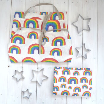 Personalised Rainbow Linen Apron, 8 of 10