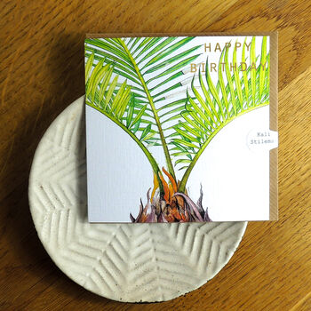 Gold Foiled Sago Palm Birthday Card, 3 of 4
