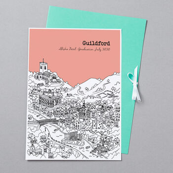 Personalised Guildford Graduation Gift Print, 9 of 9