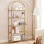 Five Tier Shelf Tempered Glass Rack Arched Design, thumbnail 1 of 12