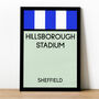 Hillsborough Monopoly Sheffield Wednesday Football Print, thumbnail 1 of 2