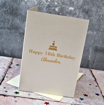 Personalised Foiled ‘Cake’ Birthday Card, 2 of 4