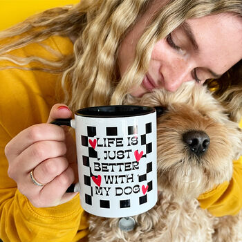 Life Is Better With My Dog Checkerboard Mug, 2 of 10