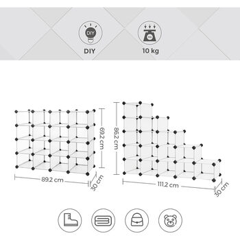 Spacious Interlocking Shoe Rack Storage Organiser Shelves, 4 of 12