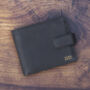 Personalised Mens Black And Tan Leather Wallet Rfid, thumbnail 1 of 9