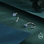 Aquamarine Blue Cz Crystal Huggie Hoop Earrings, thumbnail 2 of 10