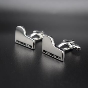 Piano Key Silver Cufflinks Gift For Musicians 316 L Stainless Steel, 4 of 4