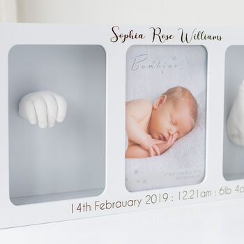 Personalised Photo Frame And Clay Baby Print Casting Kit, 2 of 5