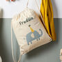 Personalised Elephant Cotton Nursery Bag, thumbnail 1 of 7