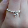 Sterling Silver Ball Bead Ring With Mini Labrador Charm, thumbnail 1 of 9