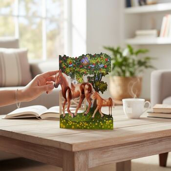 Horse And Foal Swing Card – Moving 3D Horse Greeting Card, 2 of 4