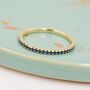 Sterling Silver Sapphire Blue Cz Skinny Crystal Band Ring, thumbnail 4 of 12