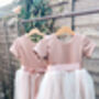 Blush Pink Cap Sleeve Flower Girl Dress, thumbnail 8 of 9