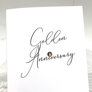 50th Golden Jewel Personalised Anniversary Card, 3 of 6