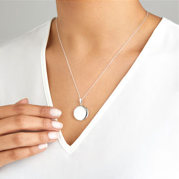 Solid Gold Or Silver Large Round Locket Necklace, 6 of 10