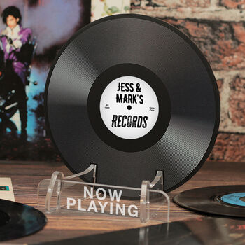 Any Name/S 'Now Playing' Vinyl Record Acrylic Stand, 2 of 5